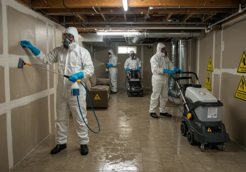 Basement Moisture Removal and Structural Drying process in Granite Quarry, NC